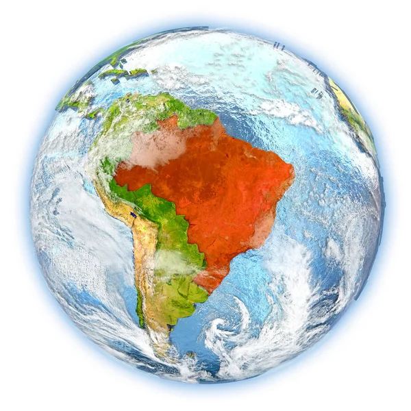 Brazil on Earth isolated — Stock Photo, Image