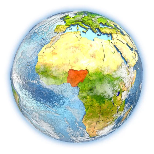 Nigeria on Earth isolated — Stock Photo, Image