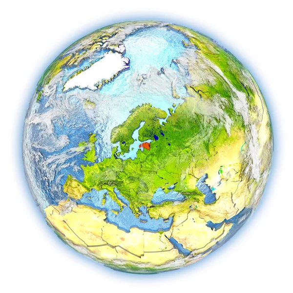 Estonia na ziemi na białym tle — Zdjęcie stockowe