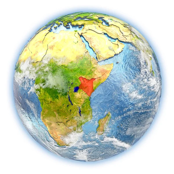 Kenia auf der Erde isoliert — Stockfoto
