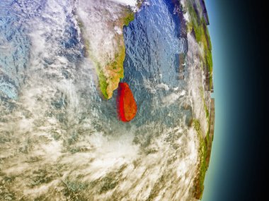 Sri Lanka uzaydan gelen kırmızı