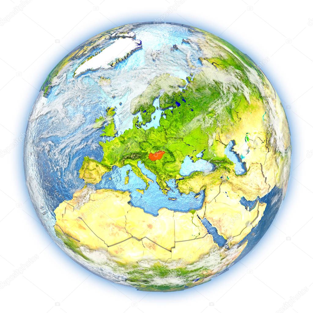 Hungary on Earth isolated