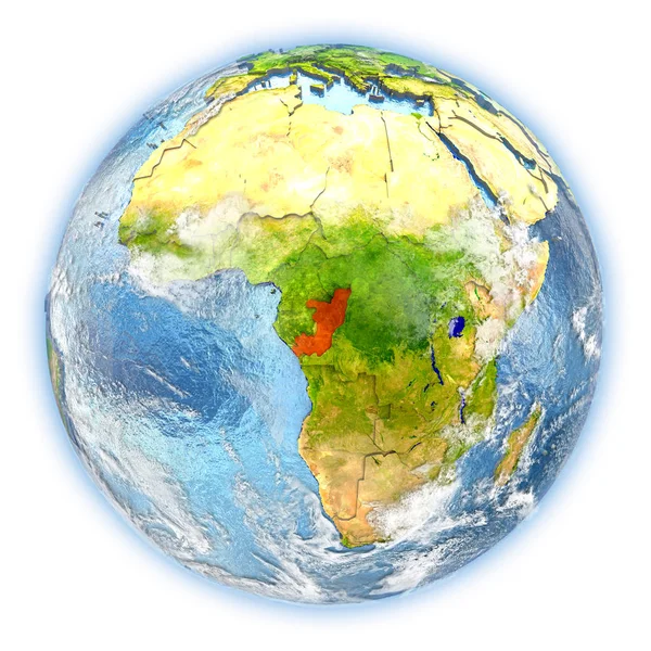 Congo op aarde geïsoleerd — Stockfoto