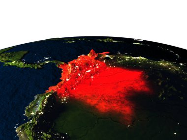 Kolombiya gece uzaydan