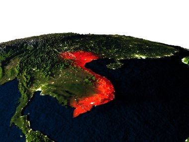 Vietnam gece uzaydan