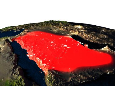 Suudi Arabistan geceleri uzaydan