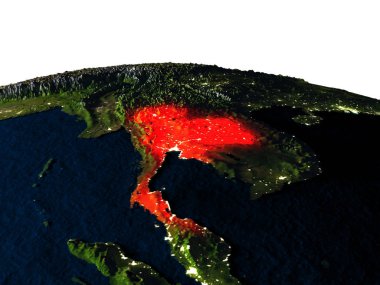 Tayland gece uzaydan