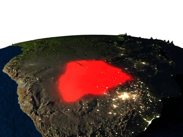 Botswana nachts aus dem All — Stockfoto