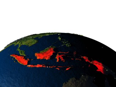 Endonezya gece uzaydan