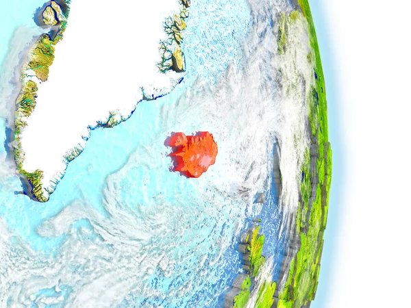 Island i rött på jorden — Stockfoto