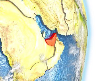 Birleşik Arap Emirlikleri dünya üzerindeki kırmızı