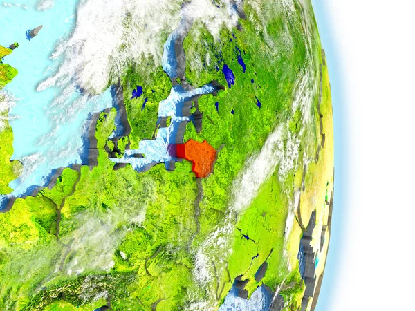 Litwa w kolorze czerwonym na ziemi — Zdjęcie stockowe