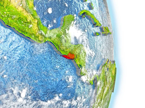 El Salvador em vermelho na Terra — Fotografia de Stock