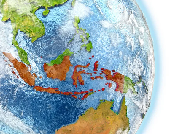Indonésia em vermelho na Terra — Fotografia de Stock