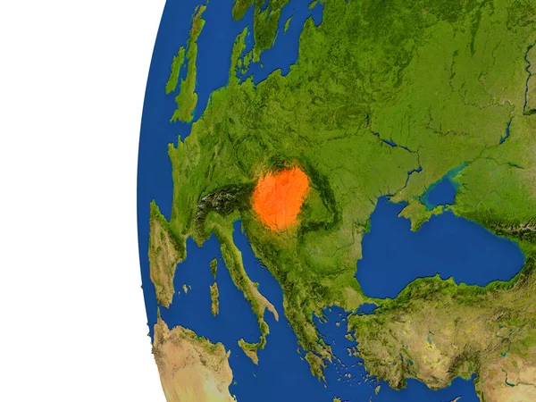 Maďarsko na zeměkouli — Stock fotografie