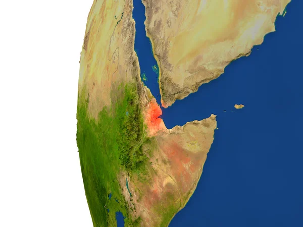 Džibutsko na zeměkouli — Stock fotografie