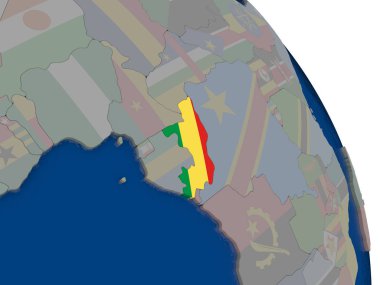 Kongo dünya üzerinde bayrak ile