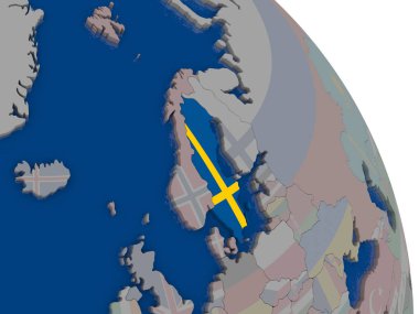 İsveç bayrağı dünya üzerinde