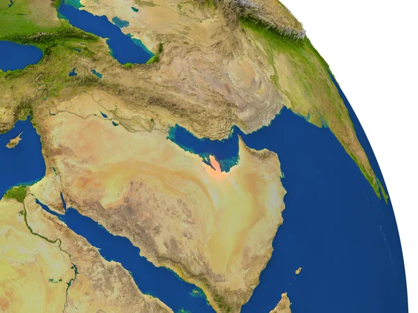 Mapa de Qatar en rojo —  Fotos de Stock