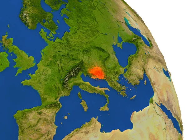 Mapa Bosny v červené barvě — Stock fotografie