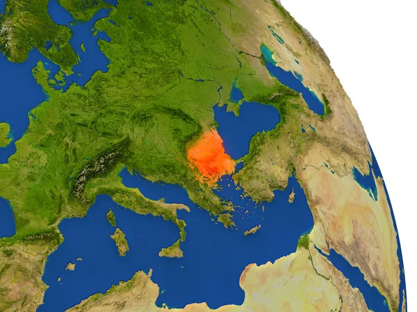 红色的保加利亚地图 — 图库照片