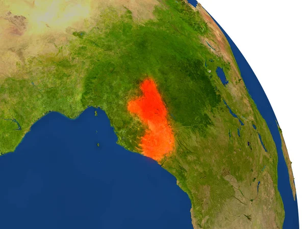 Карта Конго в красном — стоковое фото