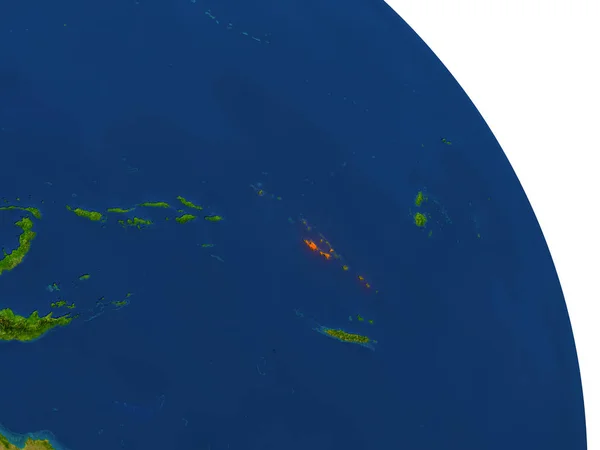 Mapa Vanuatu v červené barvě — Stock fotografie