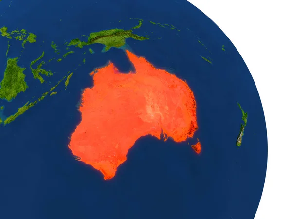 赤のオーストラリアの地図 — ストック写真