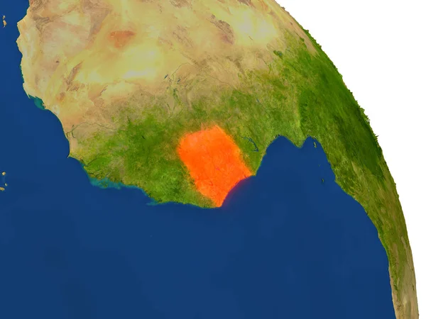 Mapa z Pobřeží slonoviny v červené barvě — Stock fotografie