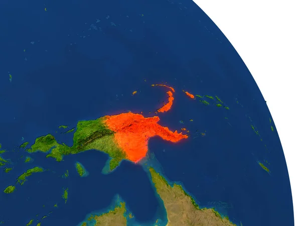 赤のパプア ニューギニアの地図 — ストック写真