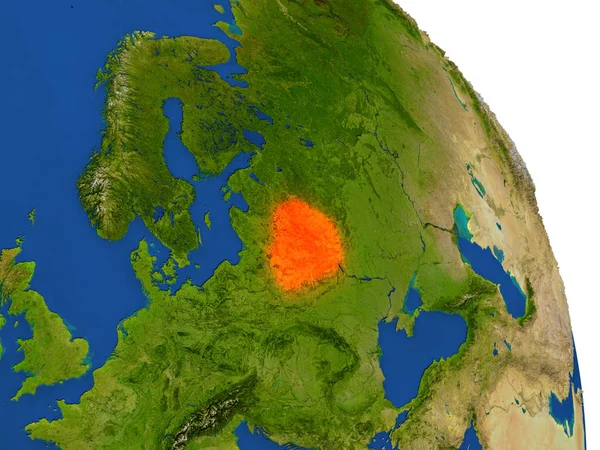 Mapa Běloruska v červené barvě — Stock fotografie