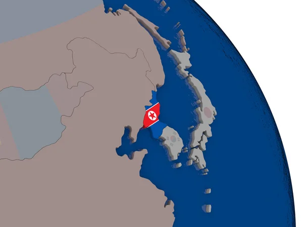 Nordkorea med flagga på Globen — Stockfoto