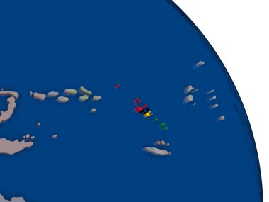 Vanuatu dünya üzerinde bayrak ile