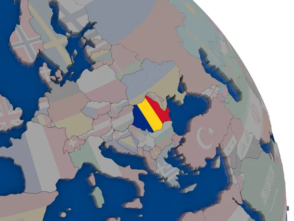 Румунії з прапором по всьому світу — стокове фото