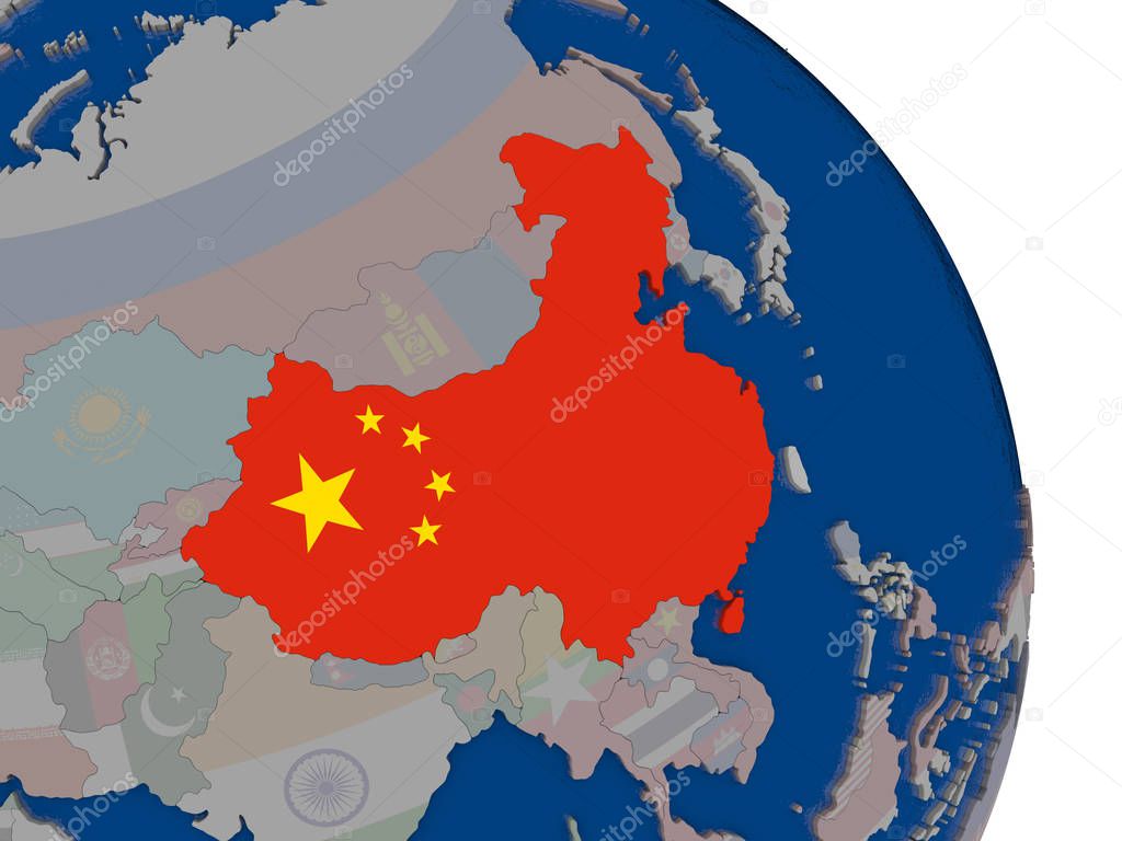 China with flag on globe — Stock Photo © tom.griger #142260174
