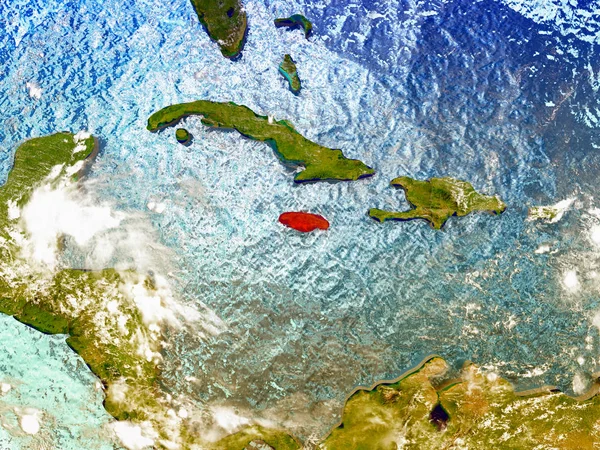 Jamaica on illustrated globe