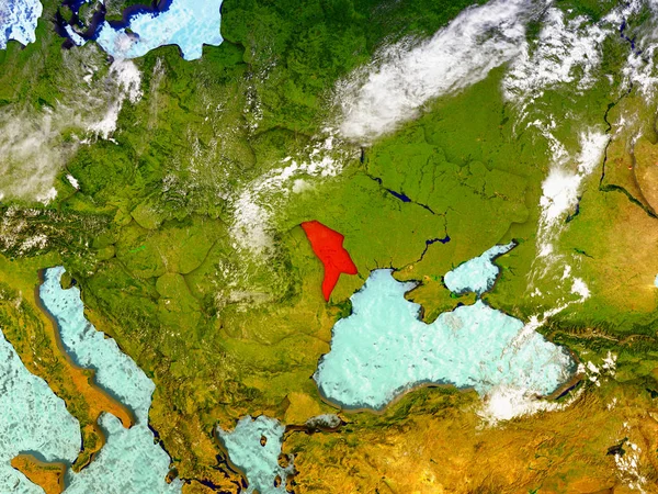 Молдова на иллюстрированном глобусе — стоковое фото