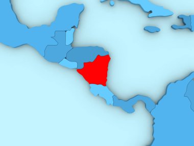 Nikaragua 3d harita üzerinde
