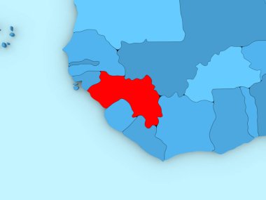 Gine 3d harita üzerinde