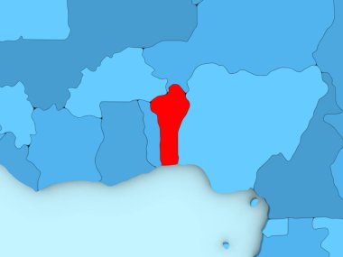 Benin 3d harita üzerinde