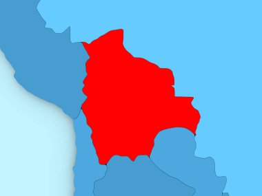 Bolivya 3d harita üzerinde