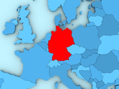 Almanya 3d harita üzerinde