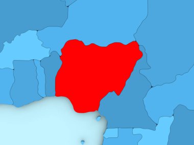 Nijerya 3d harita üzerinde