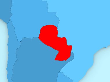 3d harita Paraguay