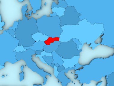 Slovakya 3d harita üzerinde