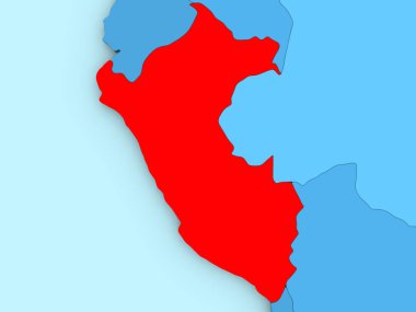 Peru 3d harita üzerinde