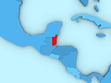 Belize 3d harita üzerinde