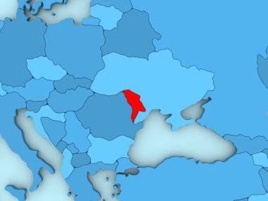 Moldova 3d harita üzerinde