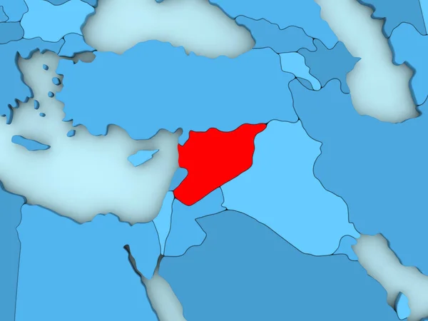 Syria na mapie 3d — Zdjęcie stockowe