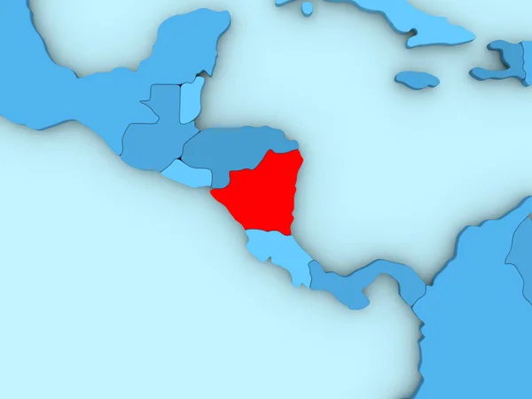 尼加拉瓜在 3d 地图上 — 图库照片